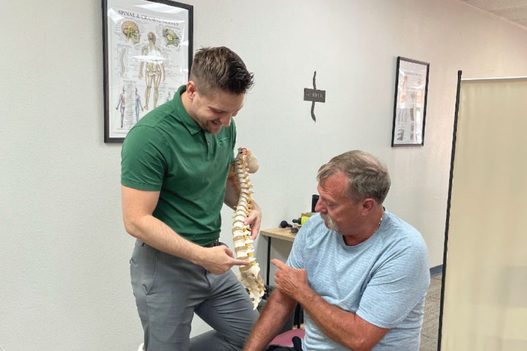 Skilled chiropractic professional dr brett chavez d. C. Treats a lubbock, tx patient for spine health